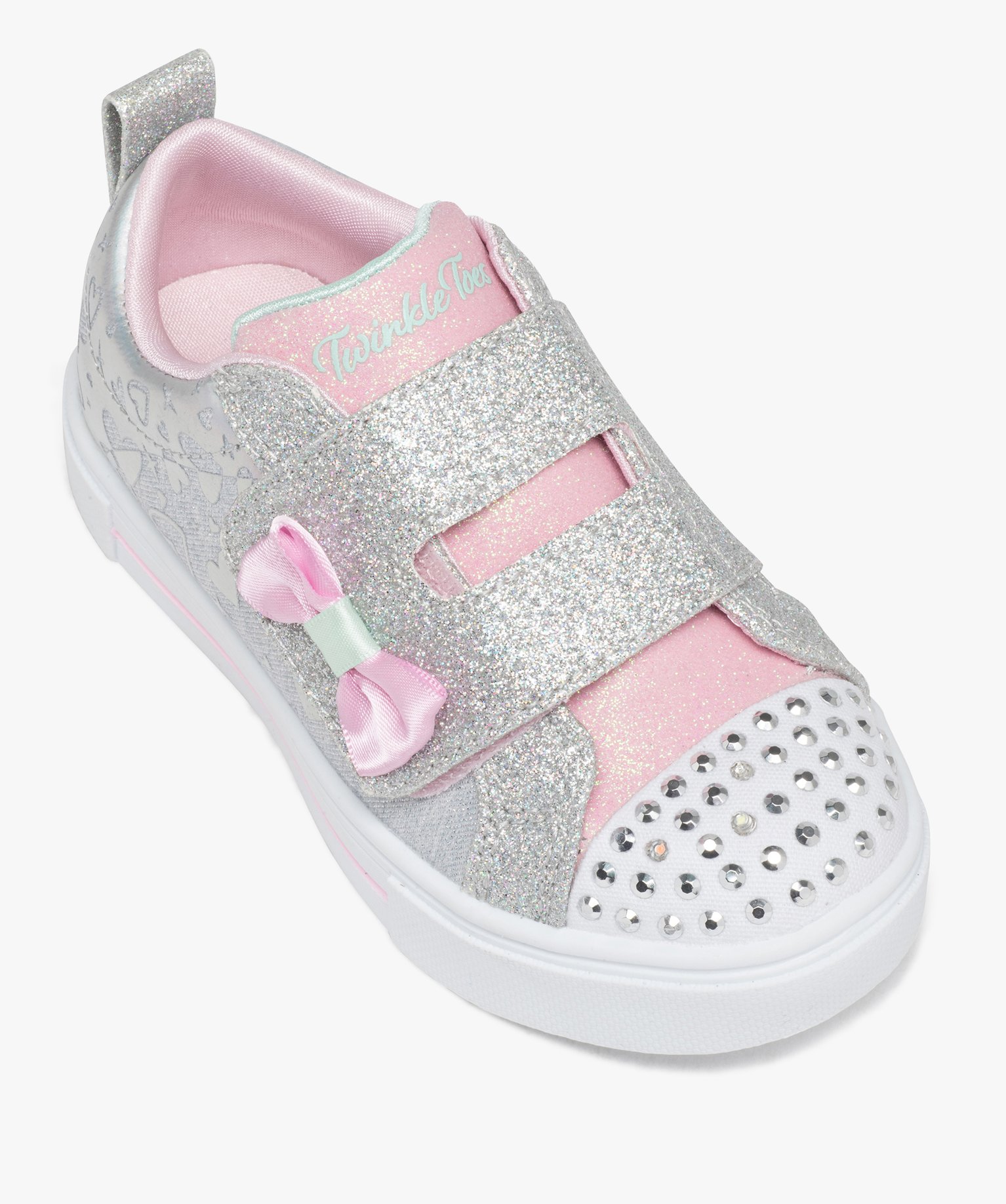 Baskets fille à paillettes avec bout lumineux - Skechers gris | GEMO