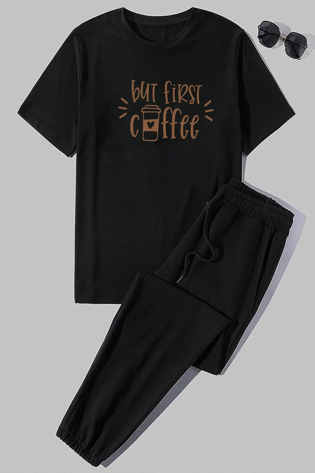 uyguntarz  Zweiteiliges Unisex-Trainingsanzug-Set in Kaffeebraun