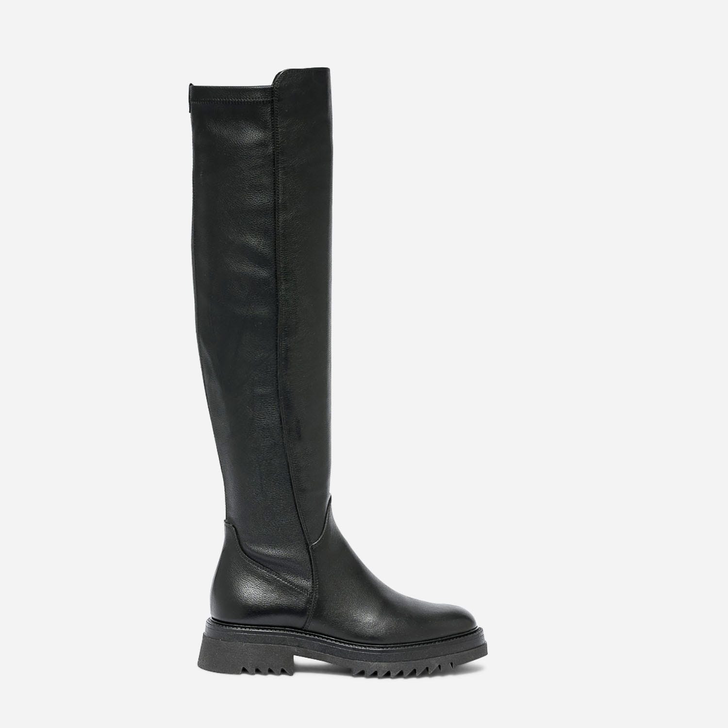 Cuissarde TEXTO noire en cuir éco-conçu