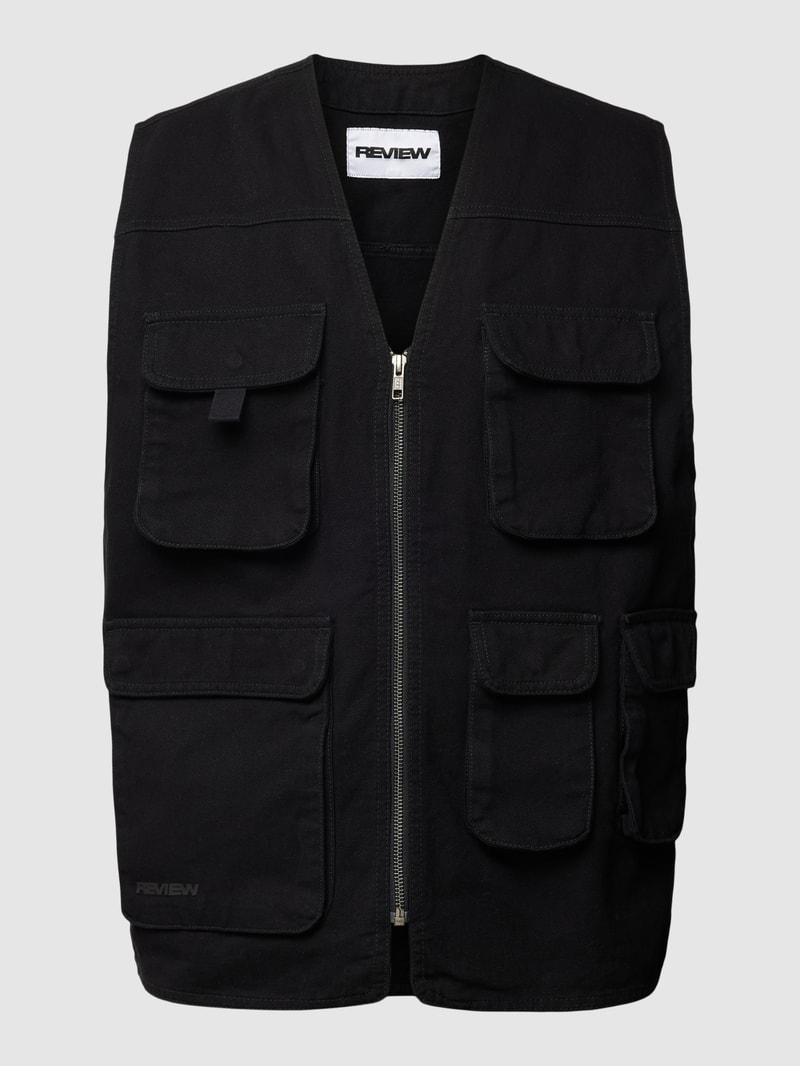 Outdoor-Weste mit Cargotaschen in schwarz