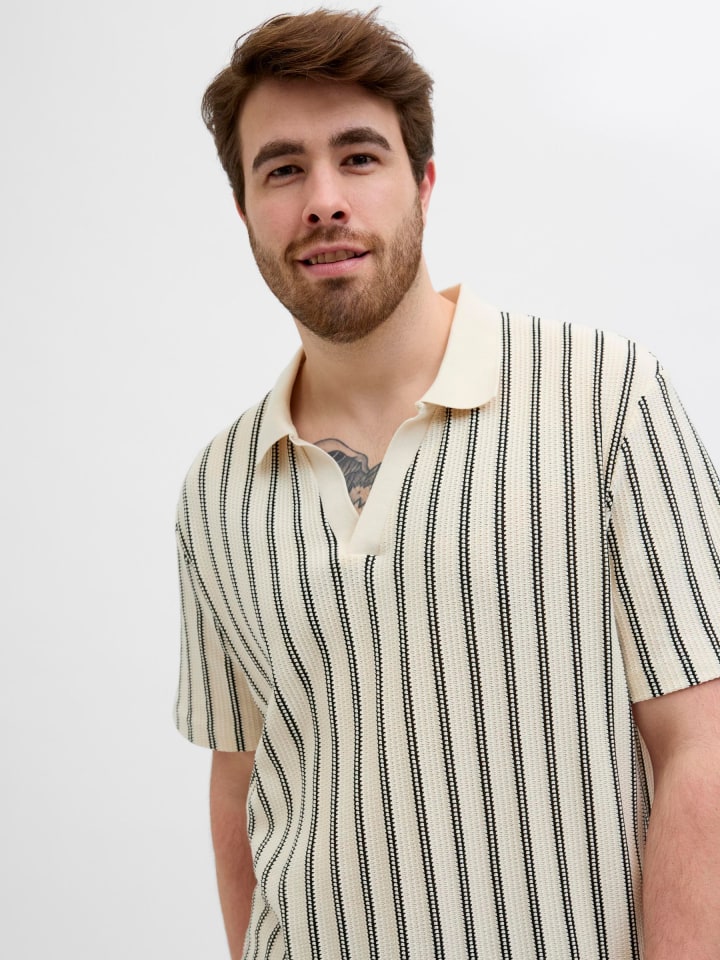 JACK & JONES PLUS Poloshirt in Cloud Dancer günstig kaufen