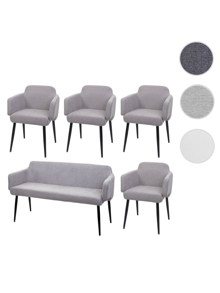 MCW Esszimmer-Set L13 4er-Set Stuhl Sitzbank, Grau günstig kaufen onesize