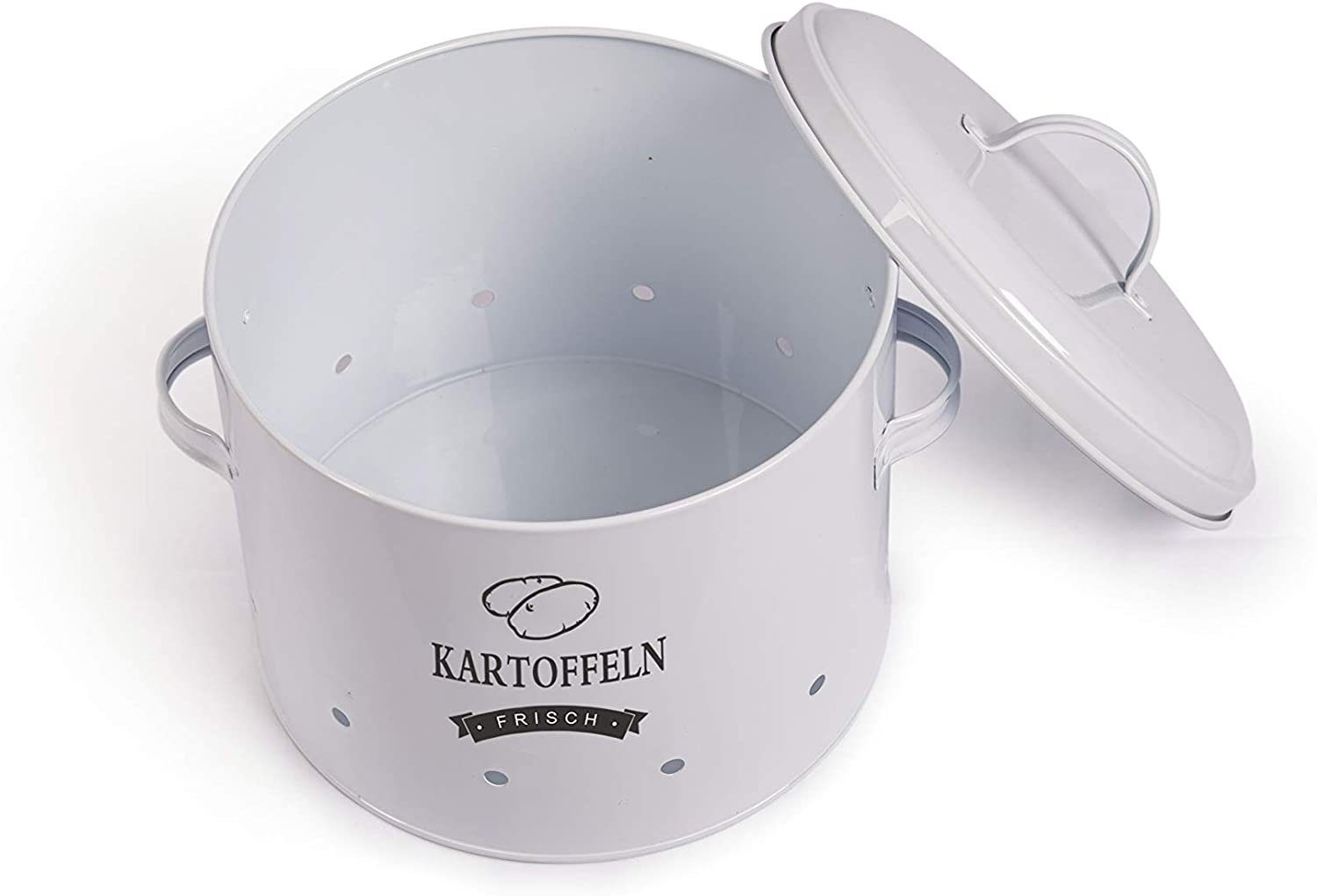 Zedelmaier Vorratsdose Aufbewahrung Kartoffeln Set für Kartoffeln,Zwiebeln,Knoblauch Metall, (TDYC-SET), Zwiebeltopf Kartoffeltopf Knoblauchtopf,Runde Form