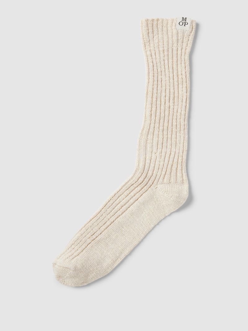 Socken mit Label-Detail Modell 'Henriette' in offwhite