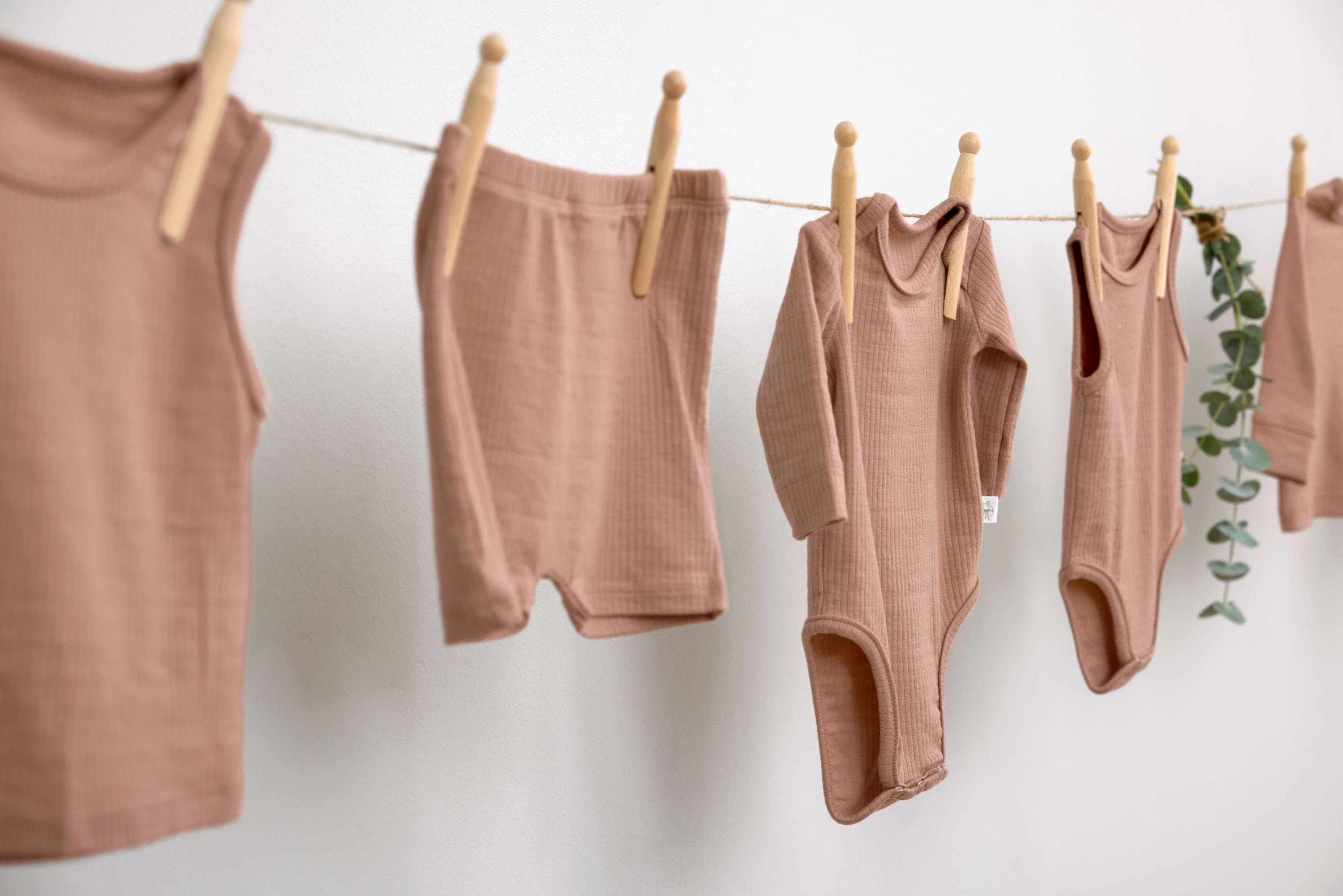 Baby Langarm Shirt - gerippt, Hellbraun