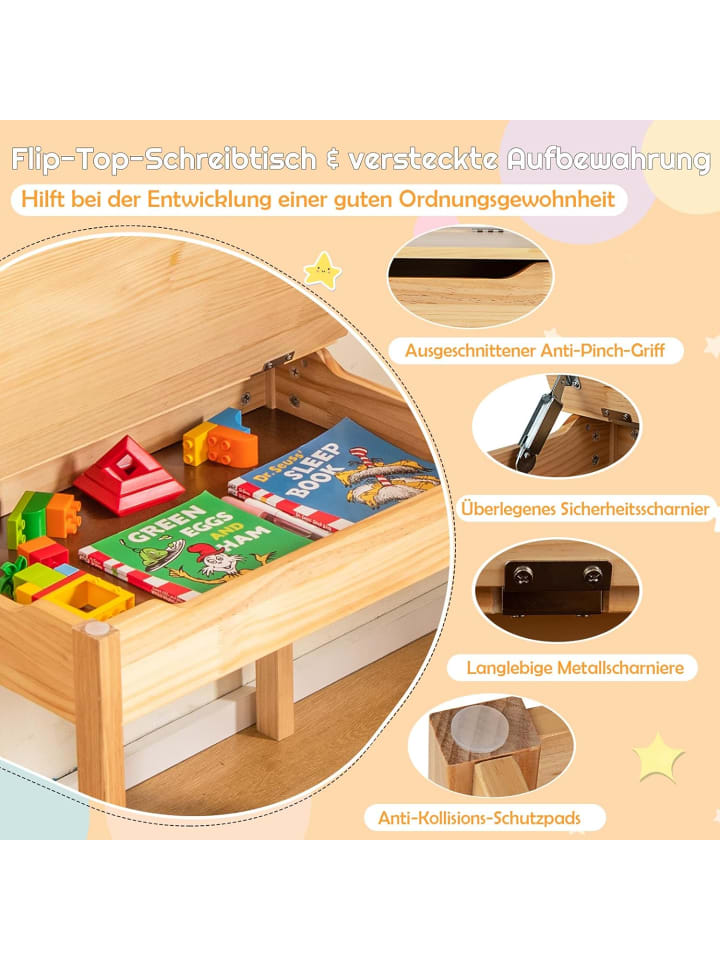 COSTWAY Schreibtisch Set ab 3 Jahren in Beige günstig kaufen onesize