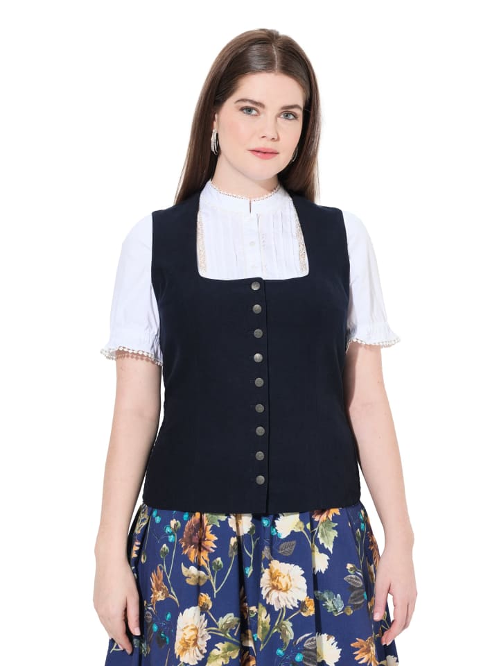 Ulla Popken Trachtenbluse in marine günstig kaufen