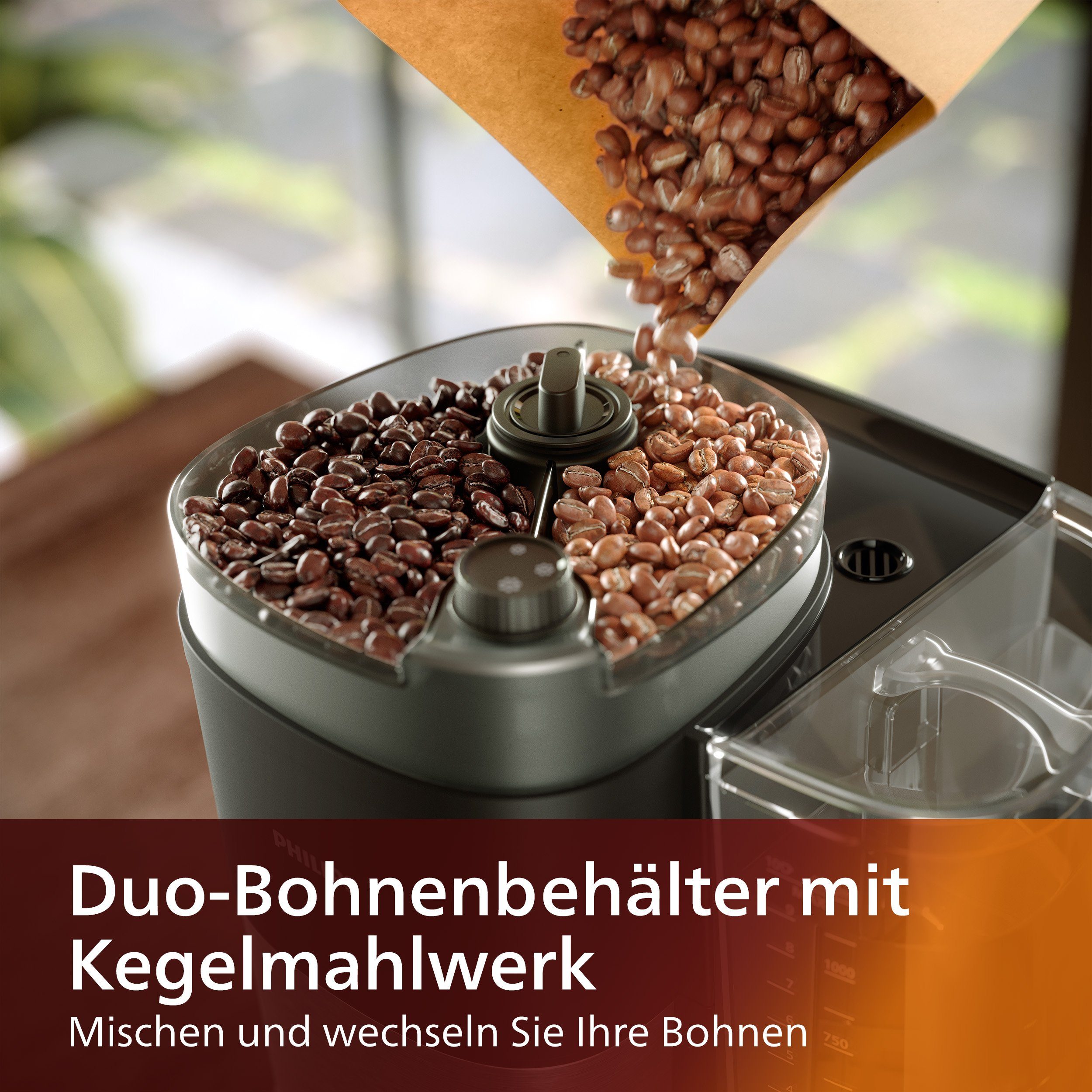 Philips Kaffeemaschine mit Mahlwerk HD7900/50 All-in-1 Brew, Permanentfilter 1x4, mit Smart Dosierung und Duo-Kaffeebohnenbehälter, inkl. Dosierlöffel