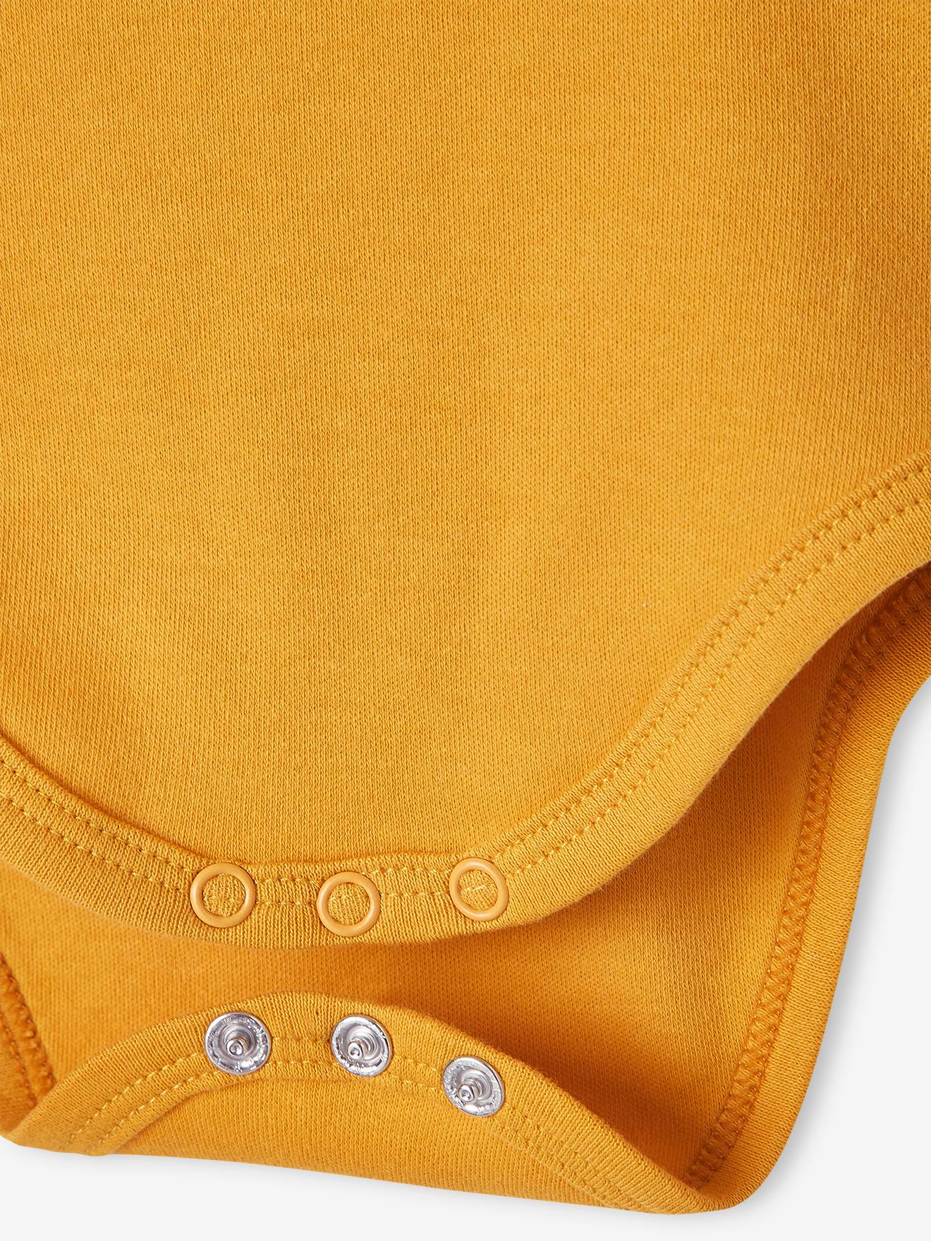 Lot de 5 bodies manches longues bébé emmanchure US lot jaune épicé