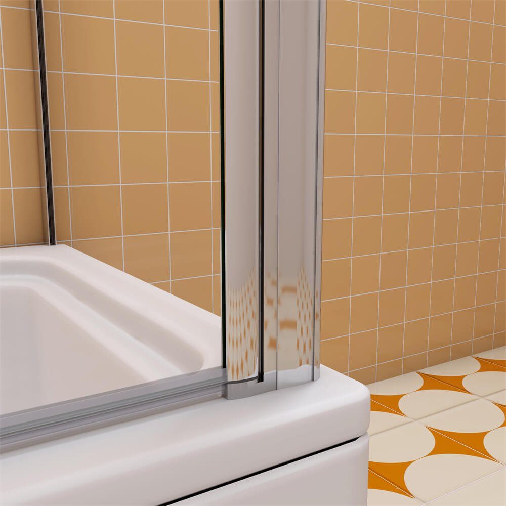 duschspa Badewannenaufsatz Faltwand Badewannenaufsatz mit Seitenwand Glaswand auf Badewanne, Einscheibensicherheitsglas, Sicherheitsglas, (Set), Glas, Breite 120cm