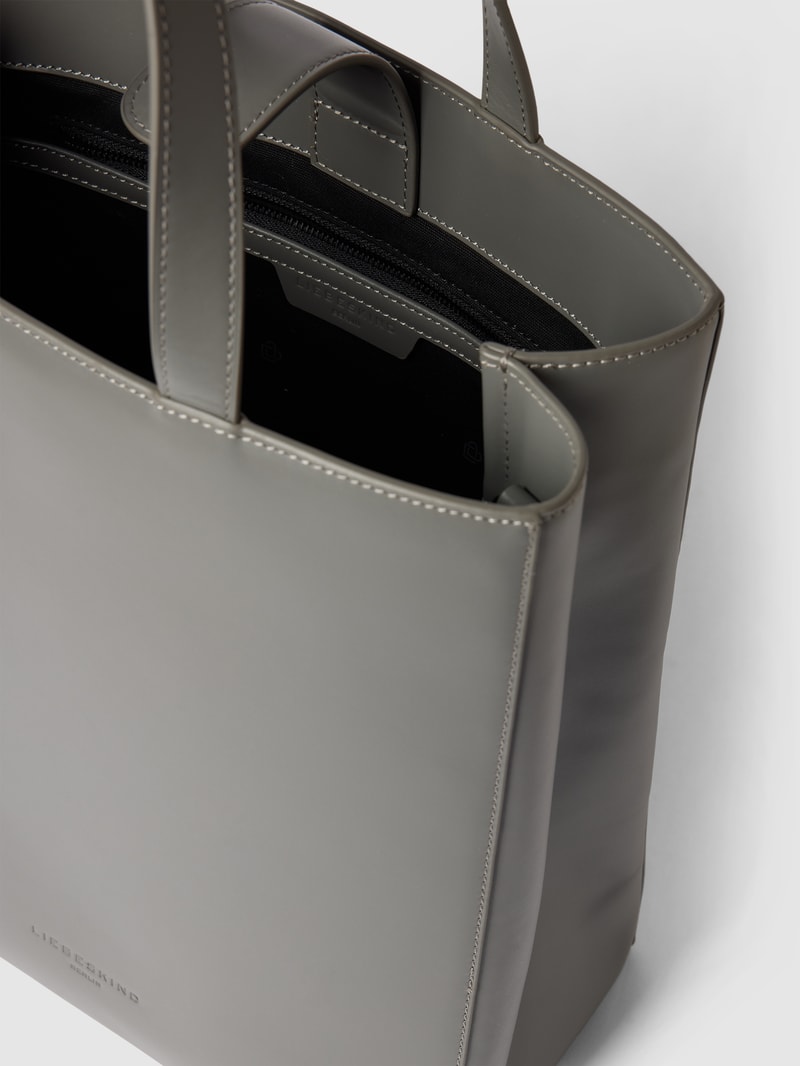 Tote Bag mit Label-Details Modell 'Paper' in dunkelgrau