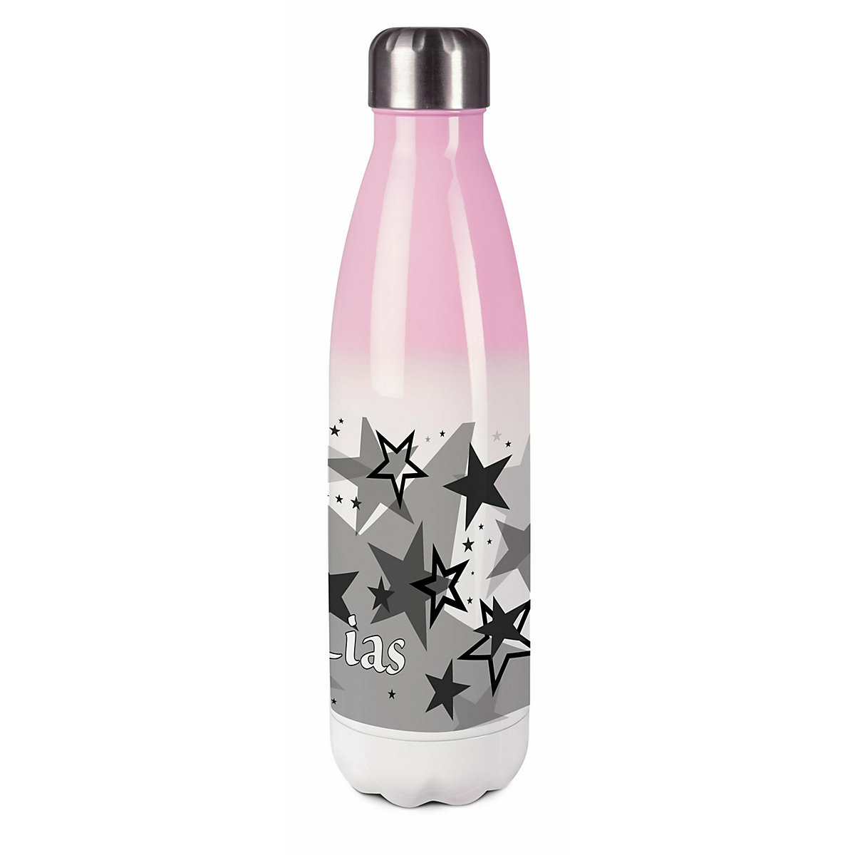 Edelstahl Kinder Thermoflasche / Trinkflasche bunt Sternenhimmel Farbe schwarz Spülmaschinenfest, Auslaufsicher, Bruchfest, Doppelwandig, Für Heißgetränke geeignet, Mit Deckel, Isoliert