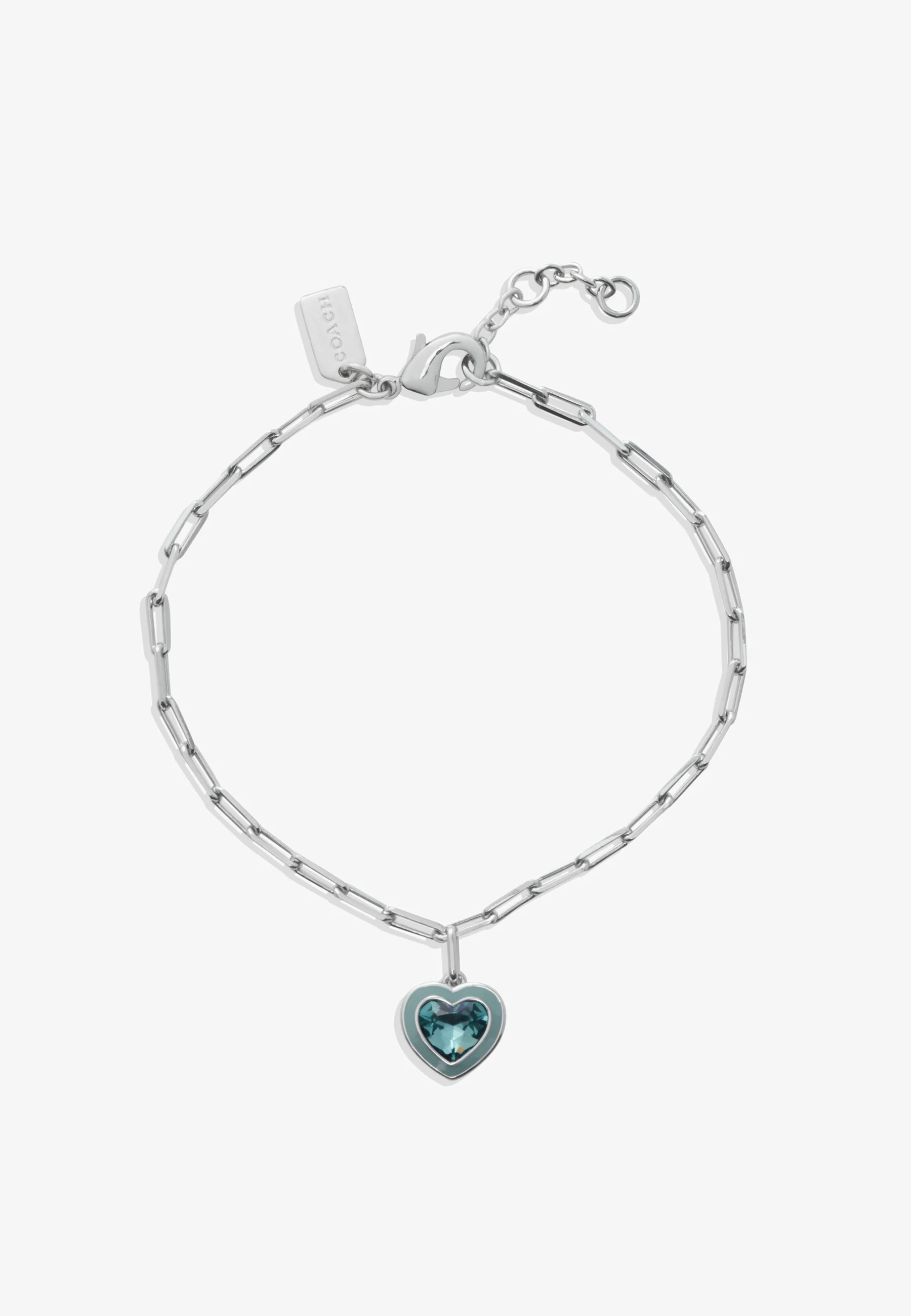 Pulsera Coach con dije de corazón de cristal