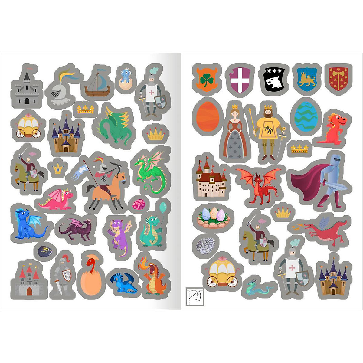Metallic-Sticker - Ritter & Drachen