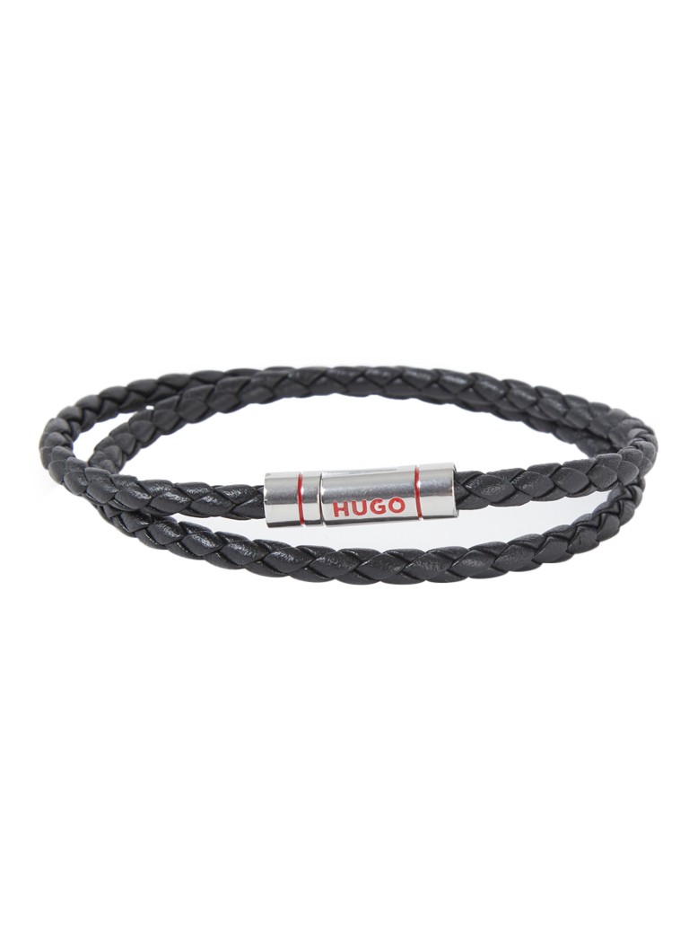 HUGO BOSS  Gevlochten armband van leer