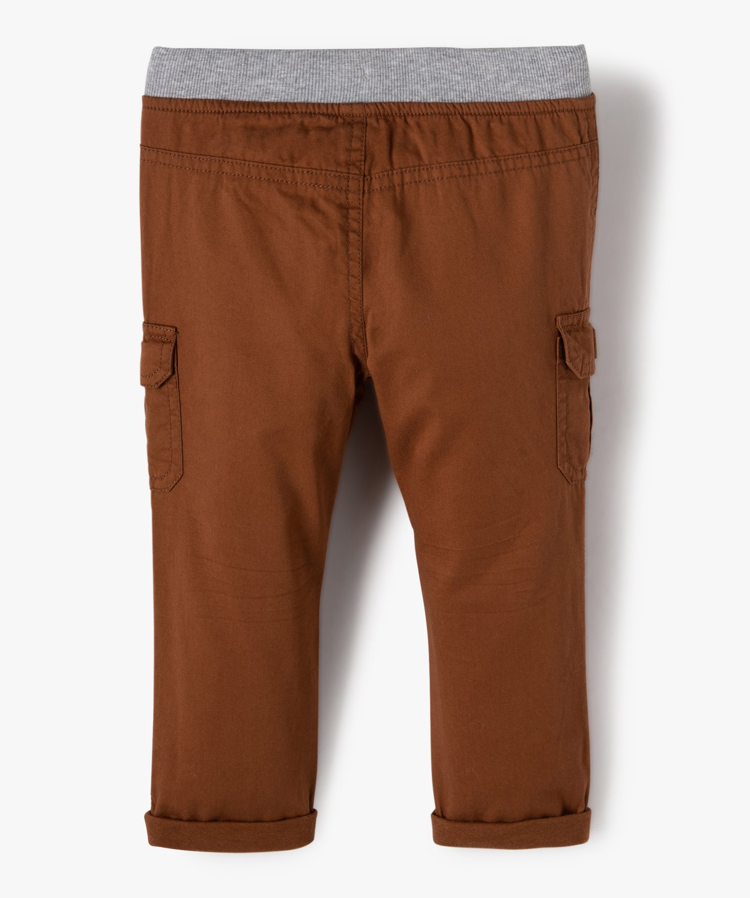 Pantalon coupe cargo doublé avec taille élastique bébé g... marron | GEMO