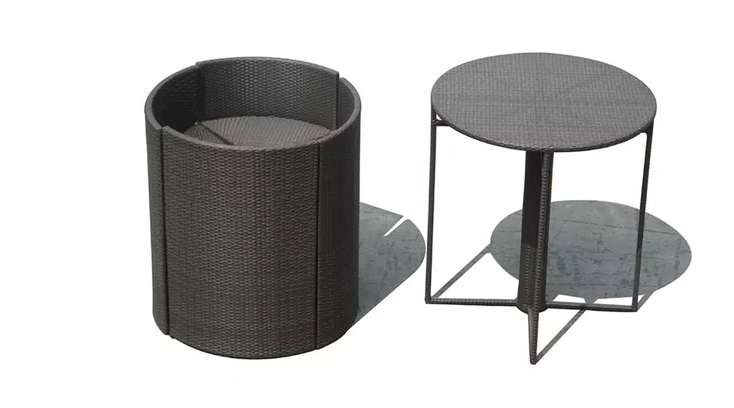 PureHaven Gartenbar-Set Bar-Set 100x110 cm wetterbeständiges Polyrattan, (5-tlg)