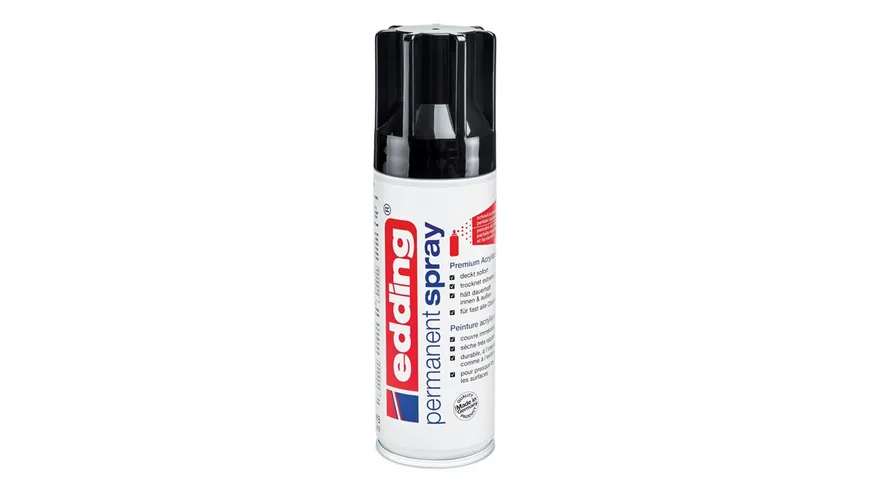 edding Permanent Spray 5200 200 ml tiefschwarz glänzend RAL 9005
