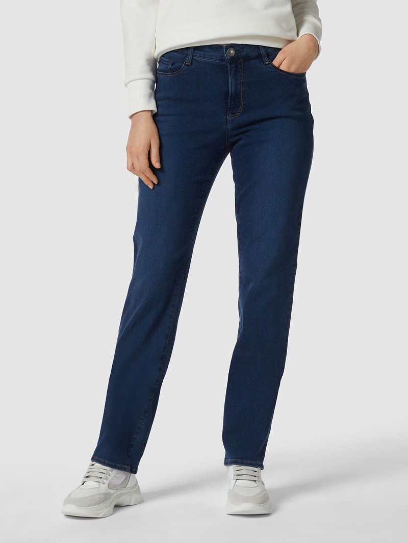 Jeans in gerader Passform mit Stretch-Anteil Modell 'STYLE.CAROLA' in blau