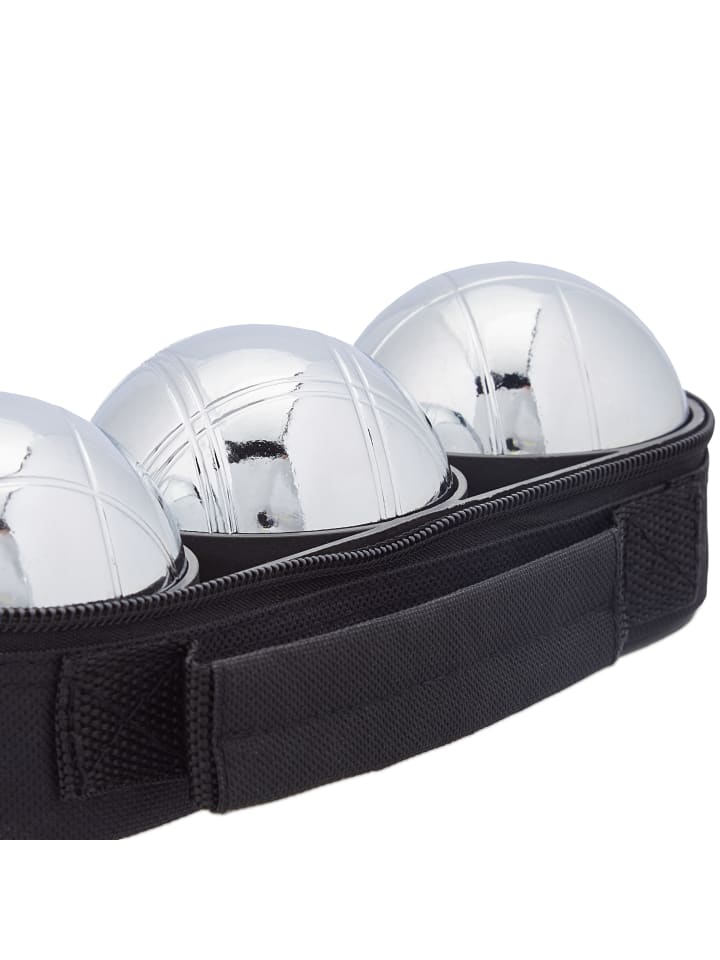 relaxdays 6-teiliges Boule Kugeln Set in Silber/ Schwarz günstig kaufen onesize