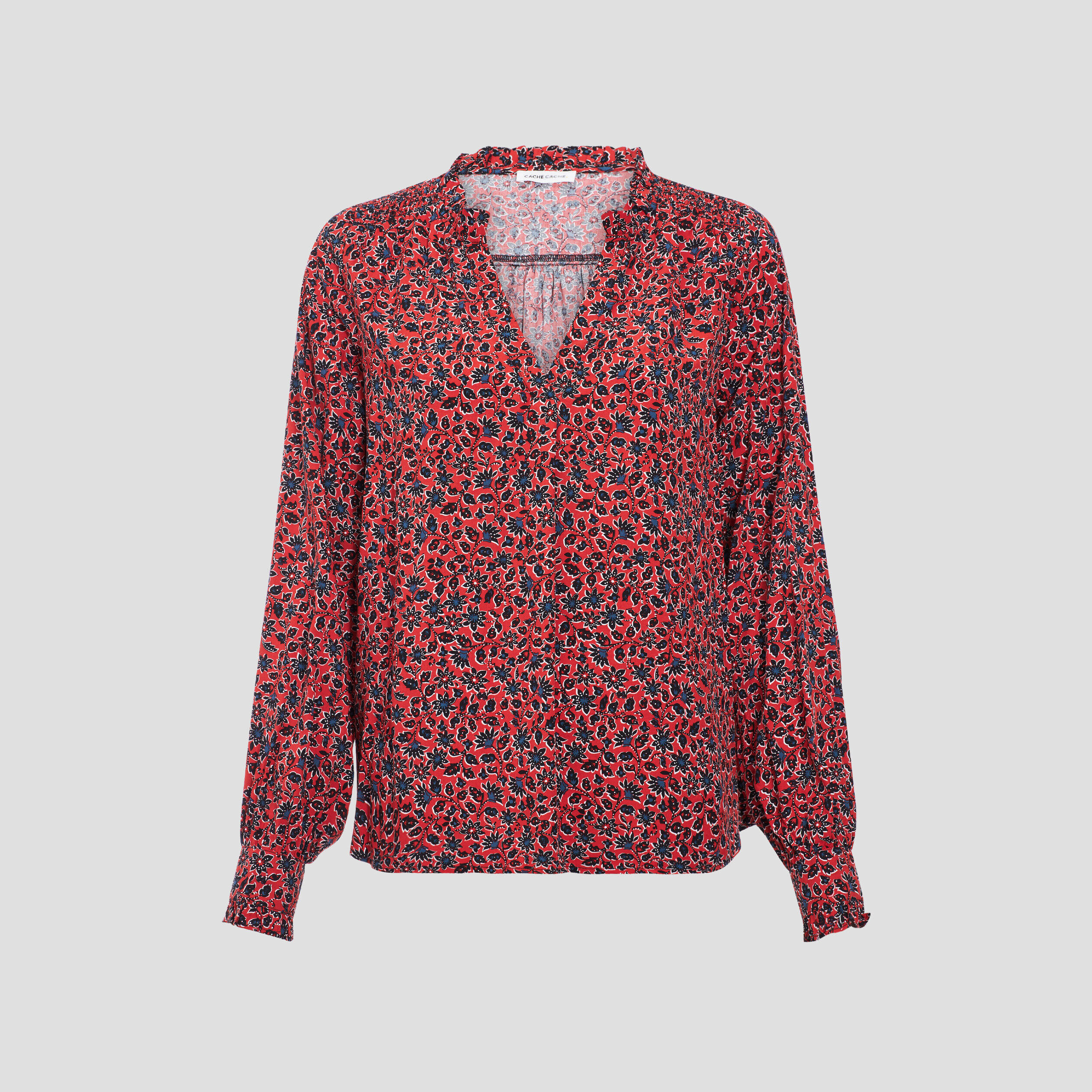 Blouse manches longues rouge femme | Cache Cache