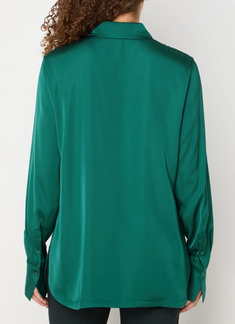 Vanilia Satin Blouse with Draped Detail