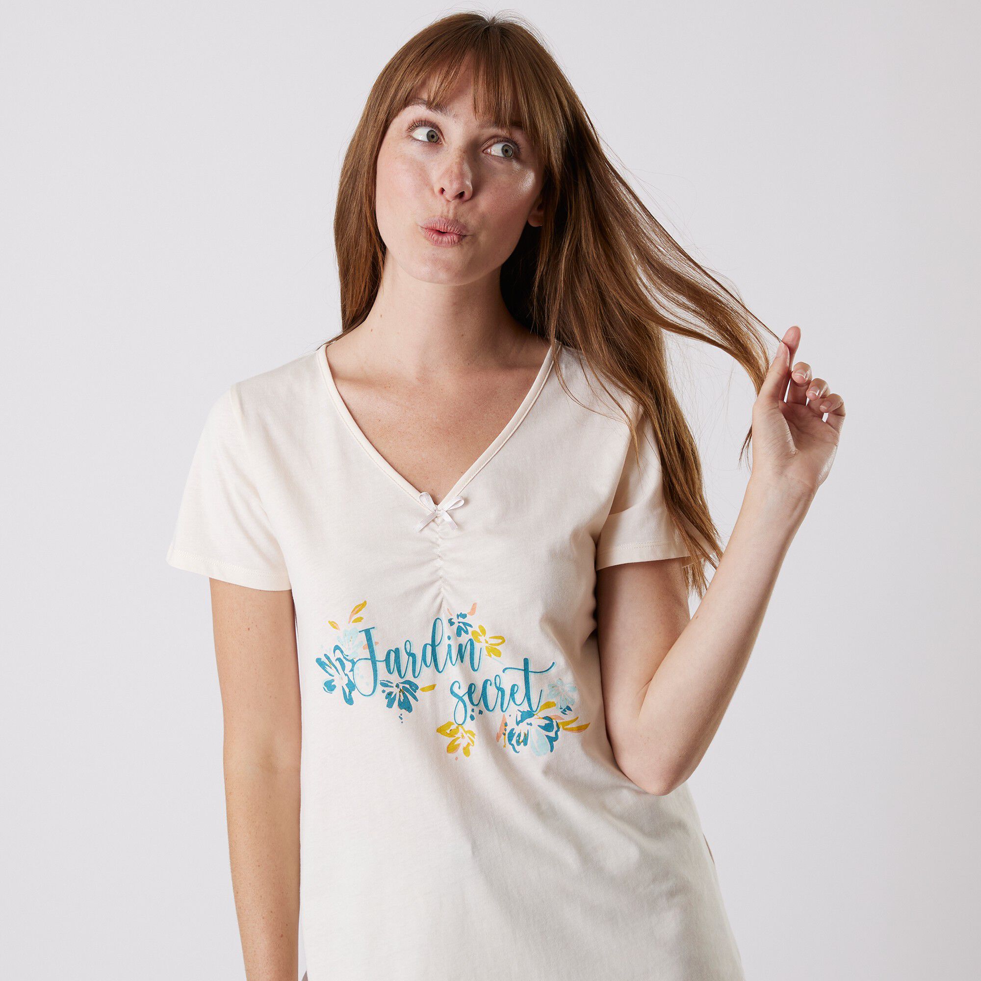 Tee-shirt pyjama manches courtes imprimé 