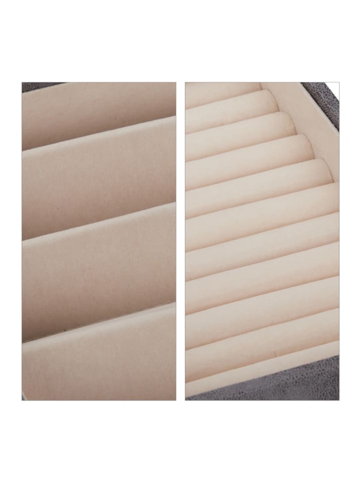 relaxdays Schmuckkästchen in Grau - (B)30 x (H)5 x (T)21 cm günstig kaufen onesize