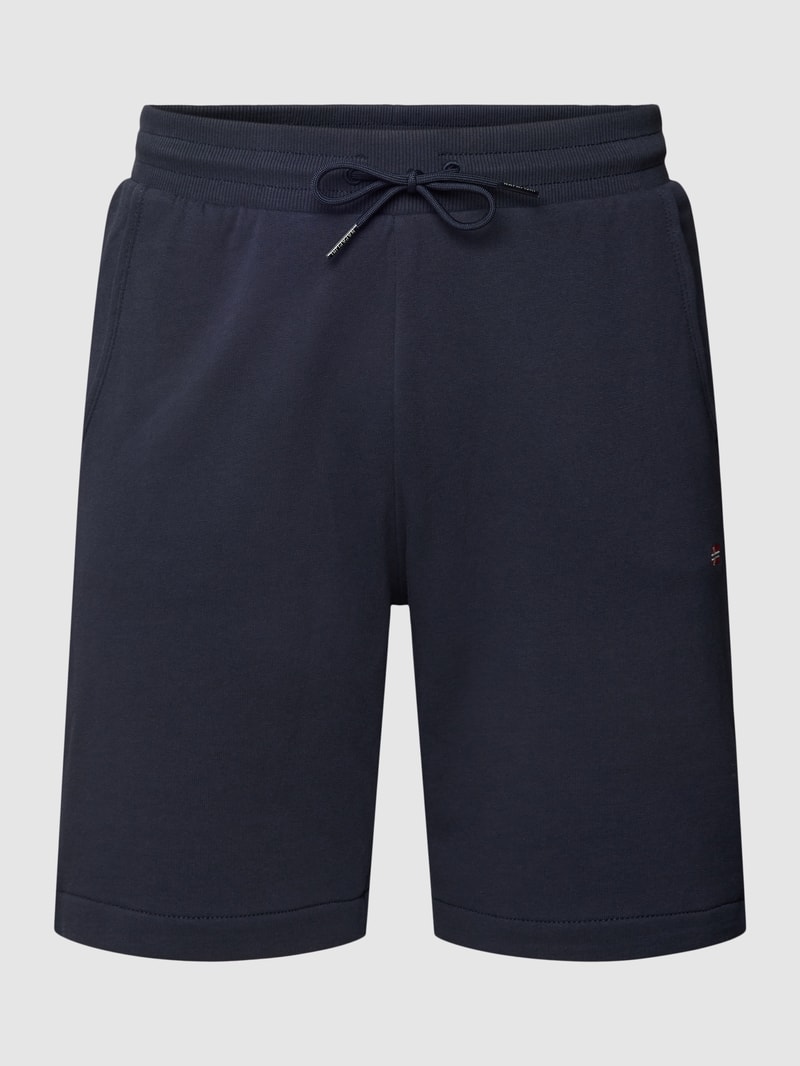 Sweatshorts mit Logo-Stitching in marineblau
