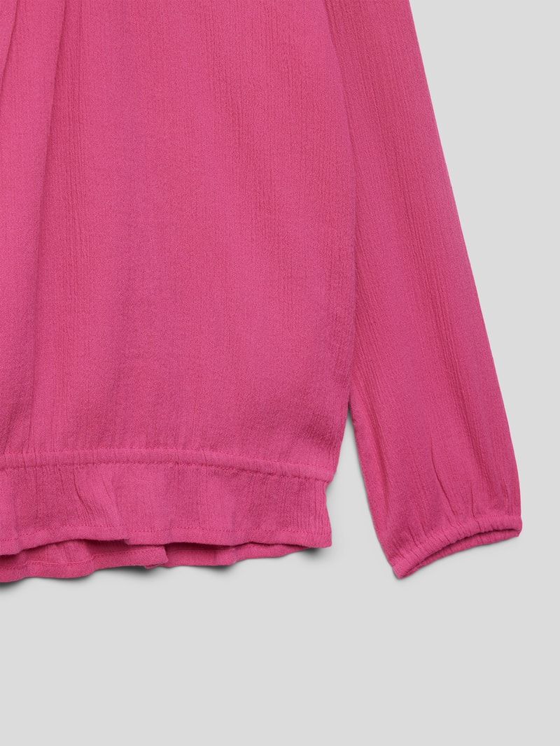 Bluse mit Stehkragen in pink