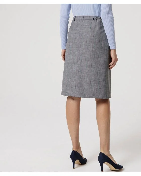 Jupe pli creux, lainage aspect flanelle