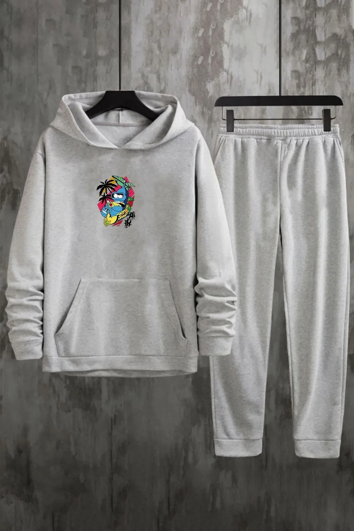 uyguntarz  Unisex-Trainingsanzug-Set mit Crazy Banana-Aufdruck