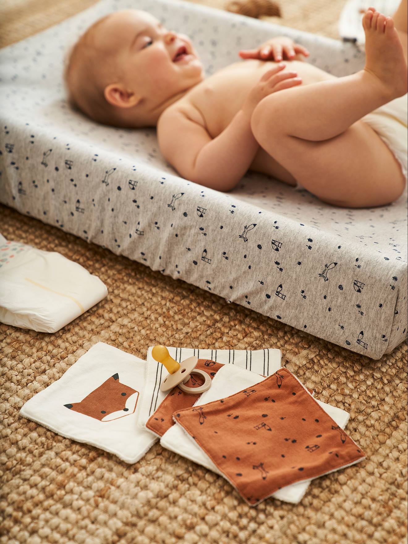 Lot de 6 lingettes lavables imprimé tigres