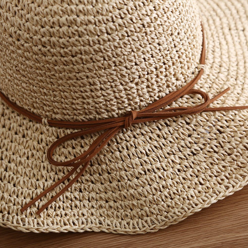 Opspring Strohhut Strohhut Damen Sonnenhut Atmungsaktiv Sommerhut Sonnencreme Anglerhut