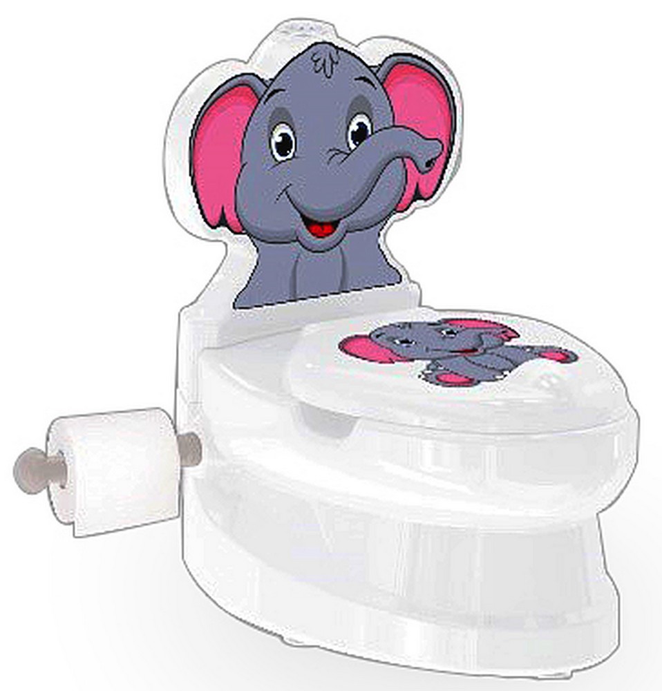 Jamara e.K. JAMARA-460957-Meine kleine Toilette Elefant mit Spülsound und Toilettenpapierhalter