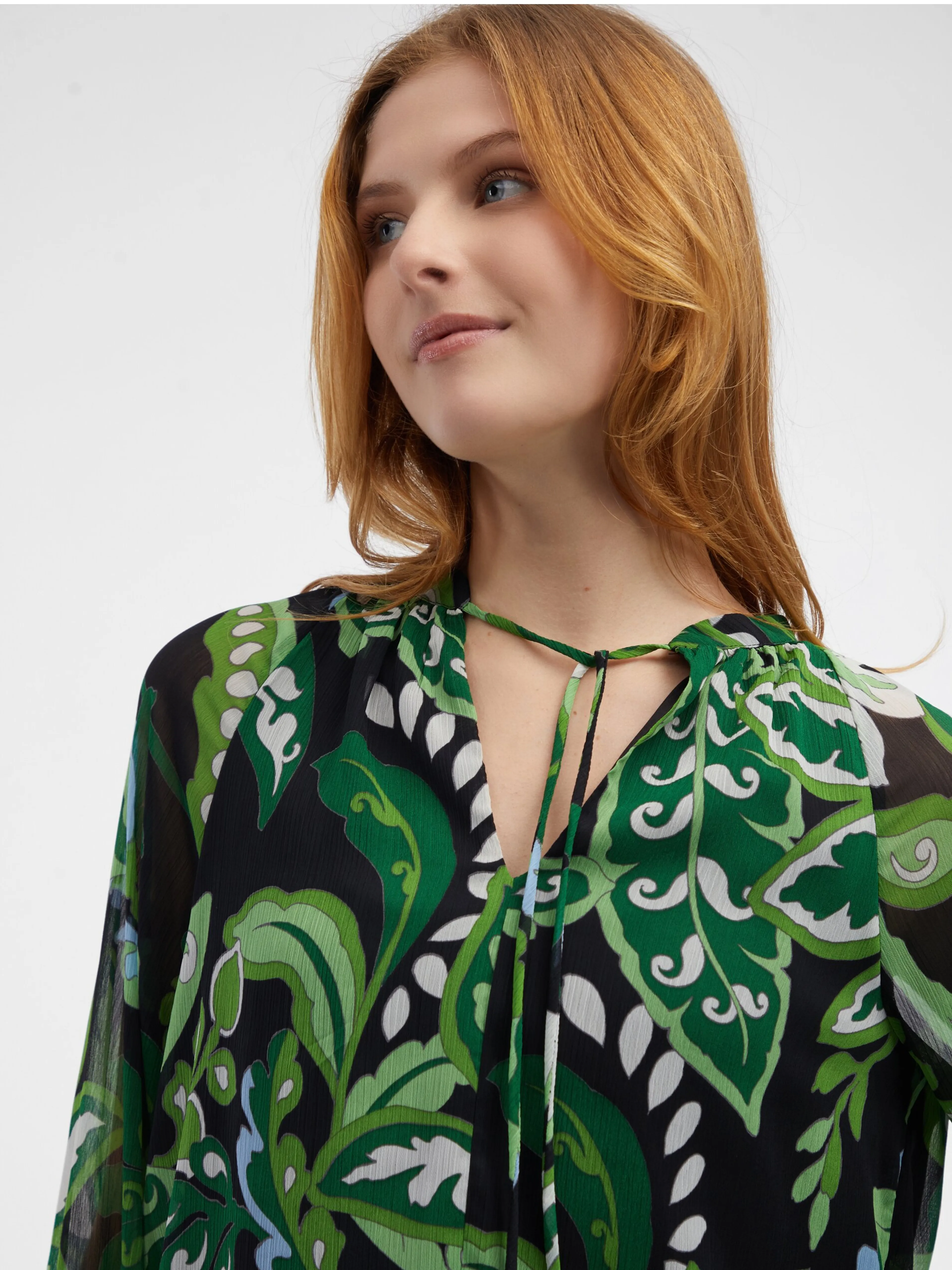 Grüne gemusterte Damenbluse ORSAY