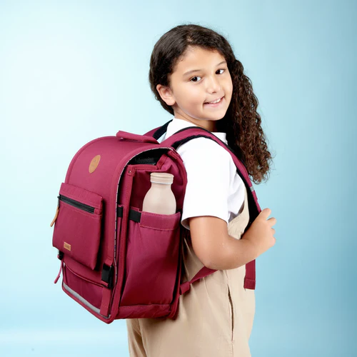 Discover Large Matera Burgundy Schoolbag