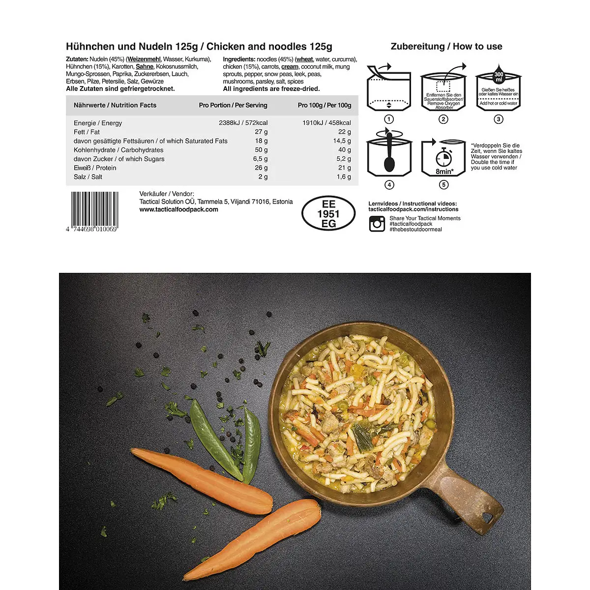 Tactical Foodpack Nudeln mit Hühnchen