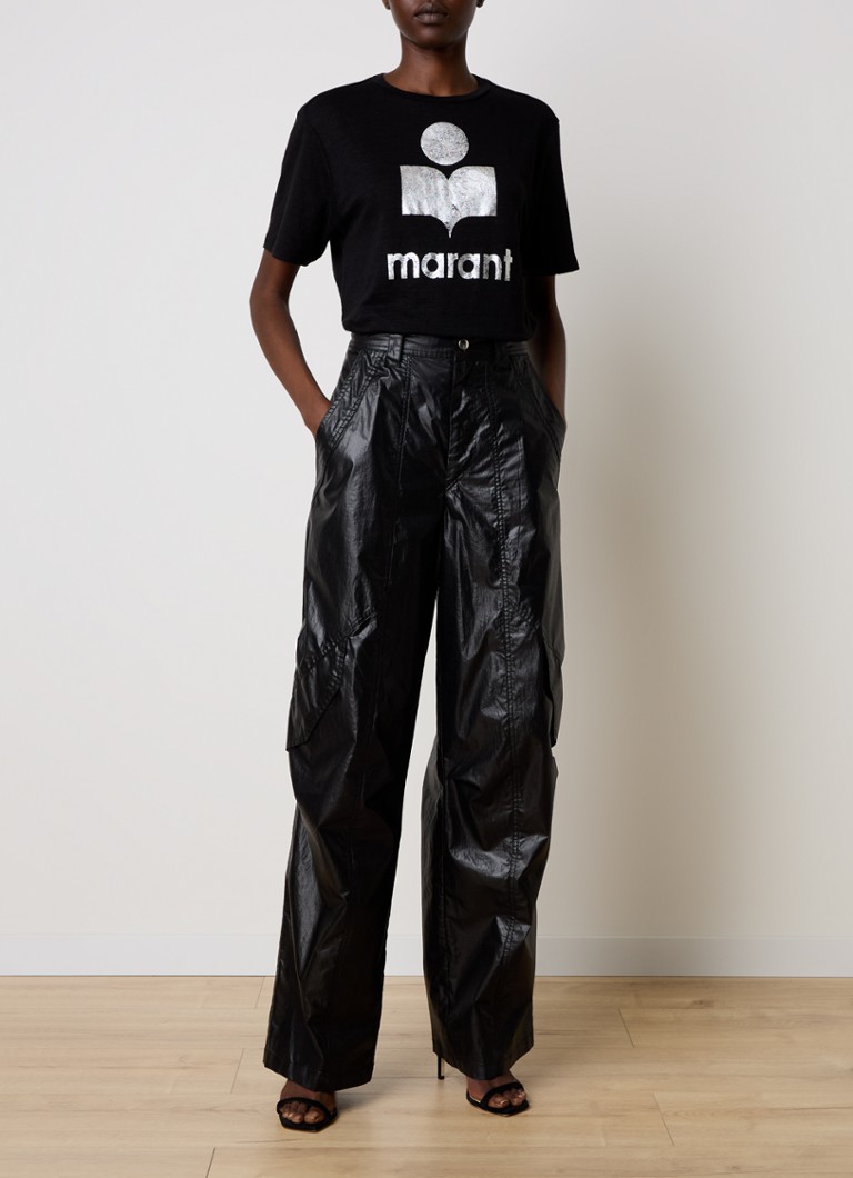 T-shirt in lino Isabel Marant Zewel con stampa logo