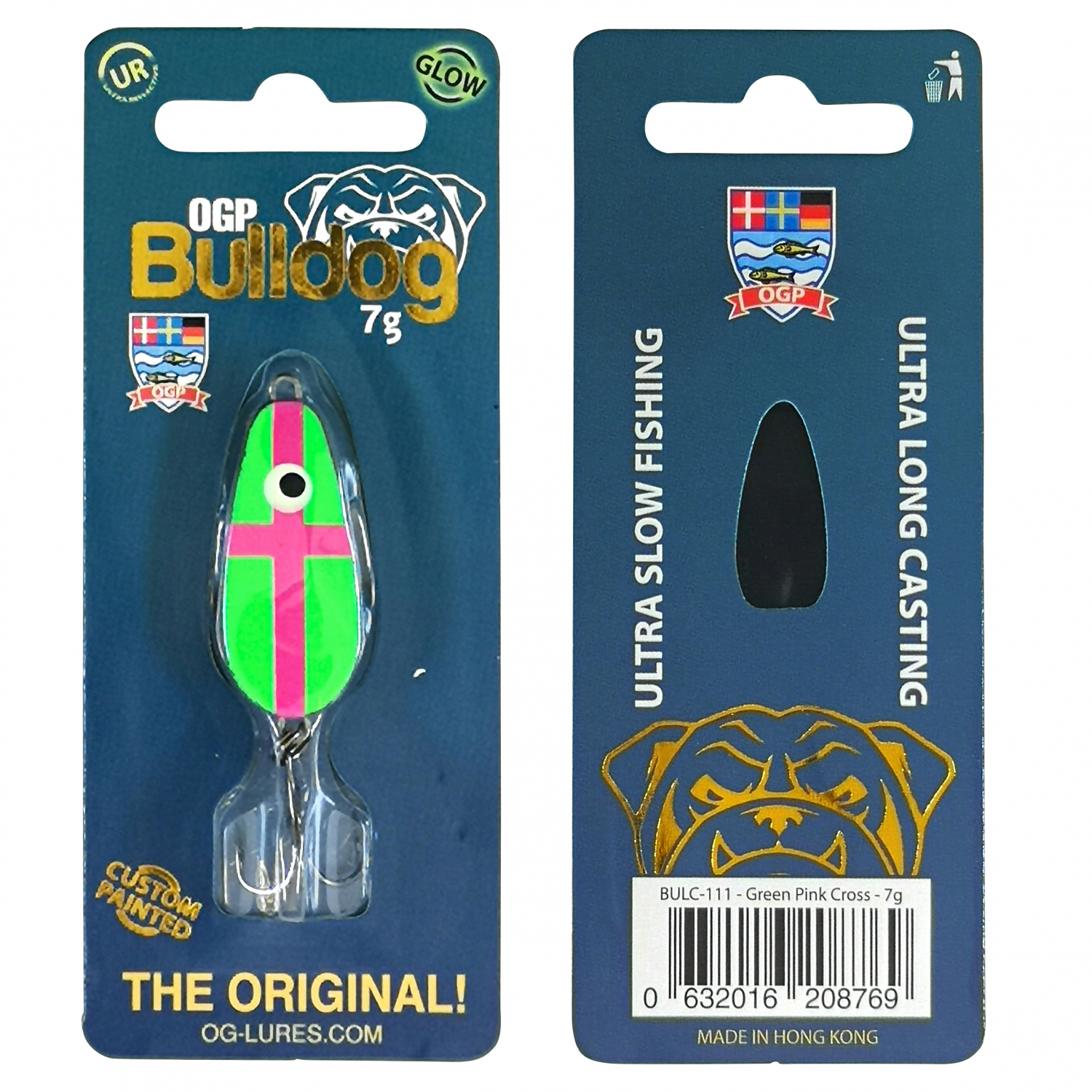 OGP Blinker Bulldog (Green Pink Cross, 7 g)