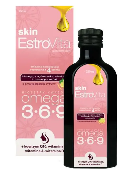 Estrovita oda, citrinos skonis, omega-3-6-9 rūgštys, skystis