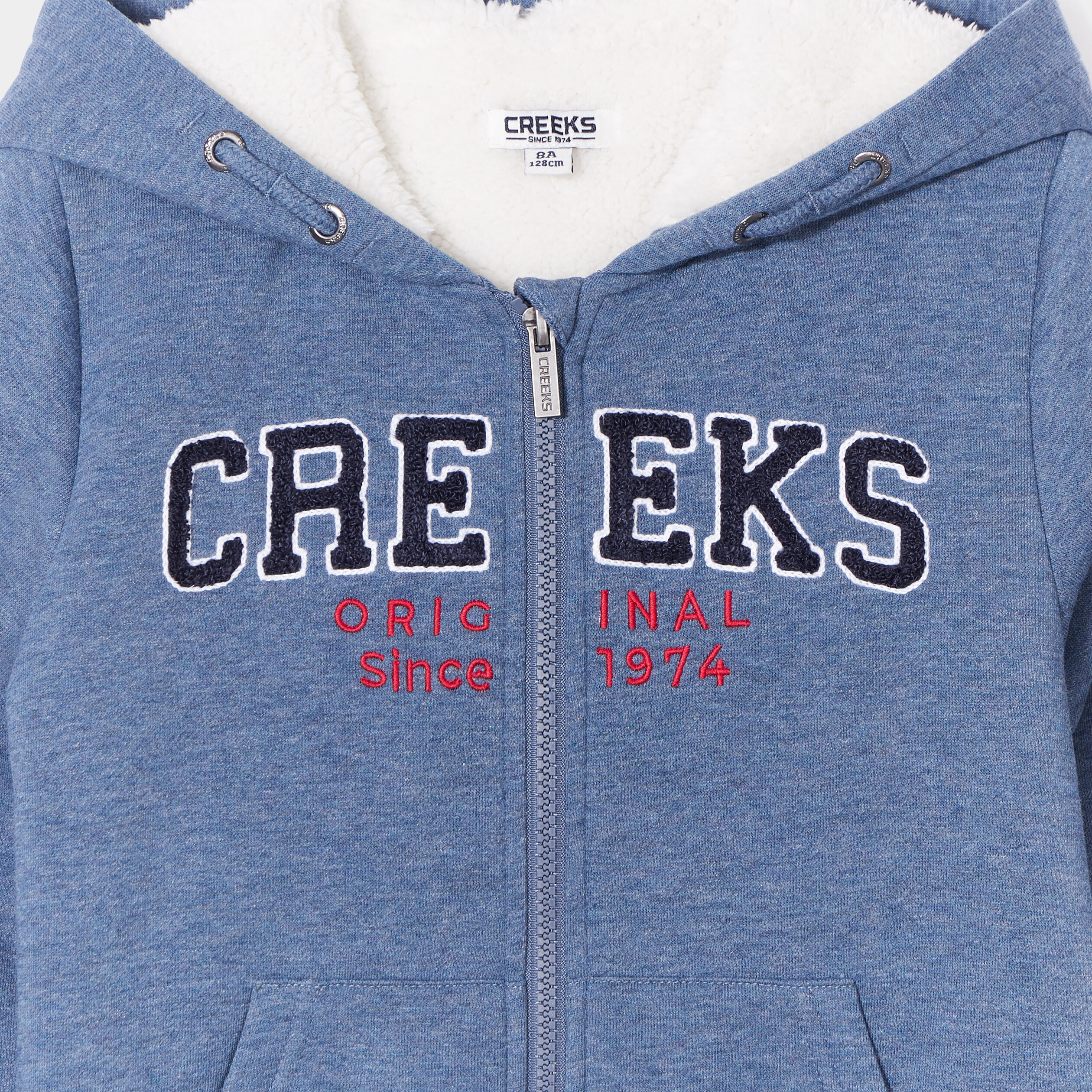 Sweat à capuche doublé Creeks bleu garçon | La Halle