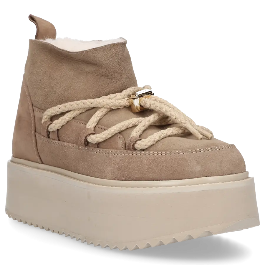 INUIKII - Snowboots PLATFORM Veloursleder - beige