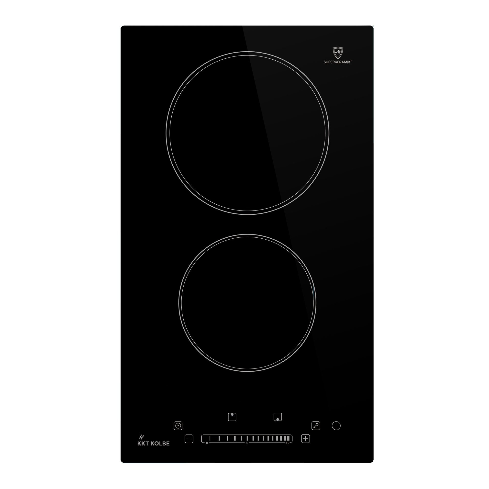 KKT KOLBE Elektro-Kochfeld KF292, 2 Doppel Domino Zonen Platten 29cm / Rahmenlos / Touch / Auto-Timer