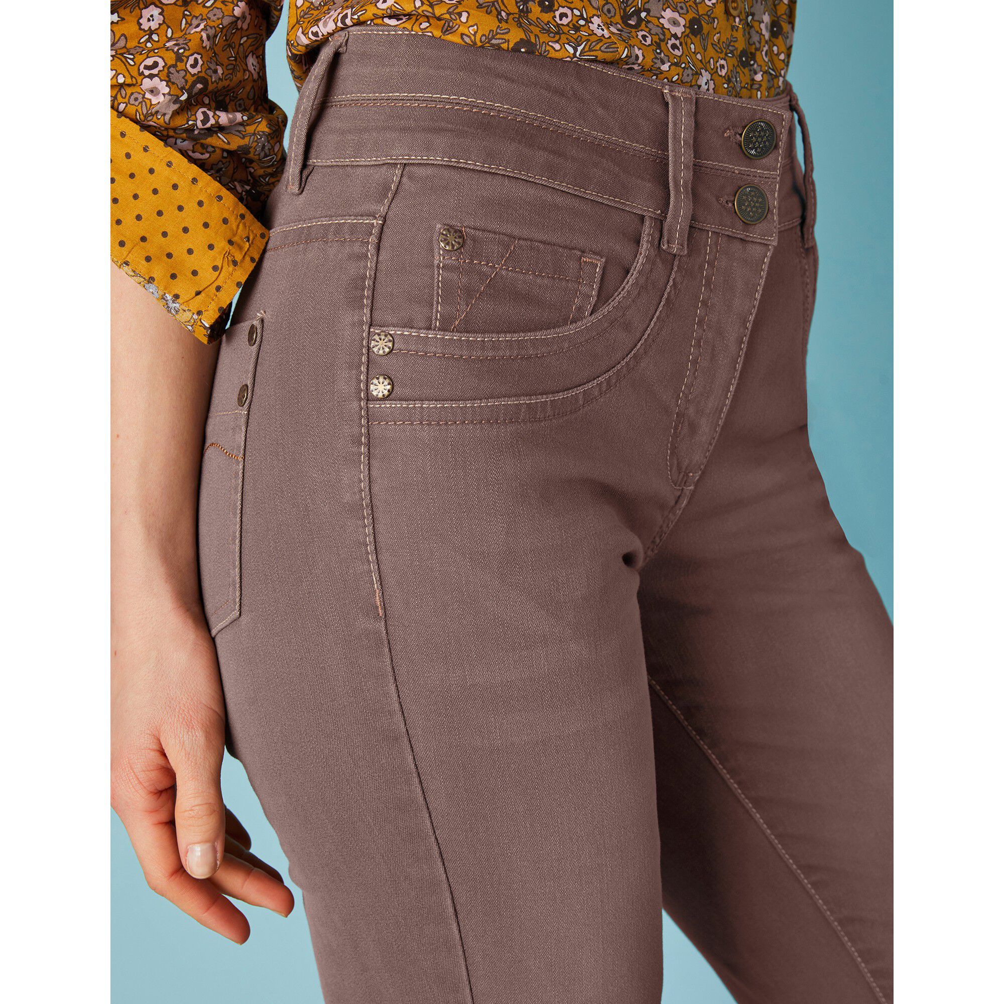 Jean 7/8ème fuselé couleur stretch