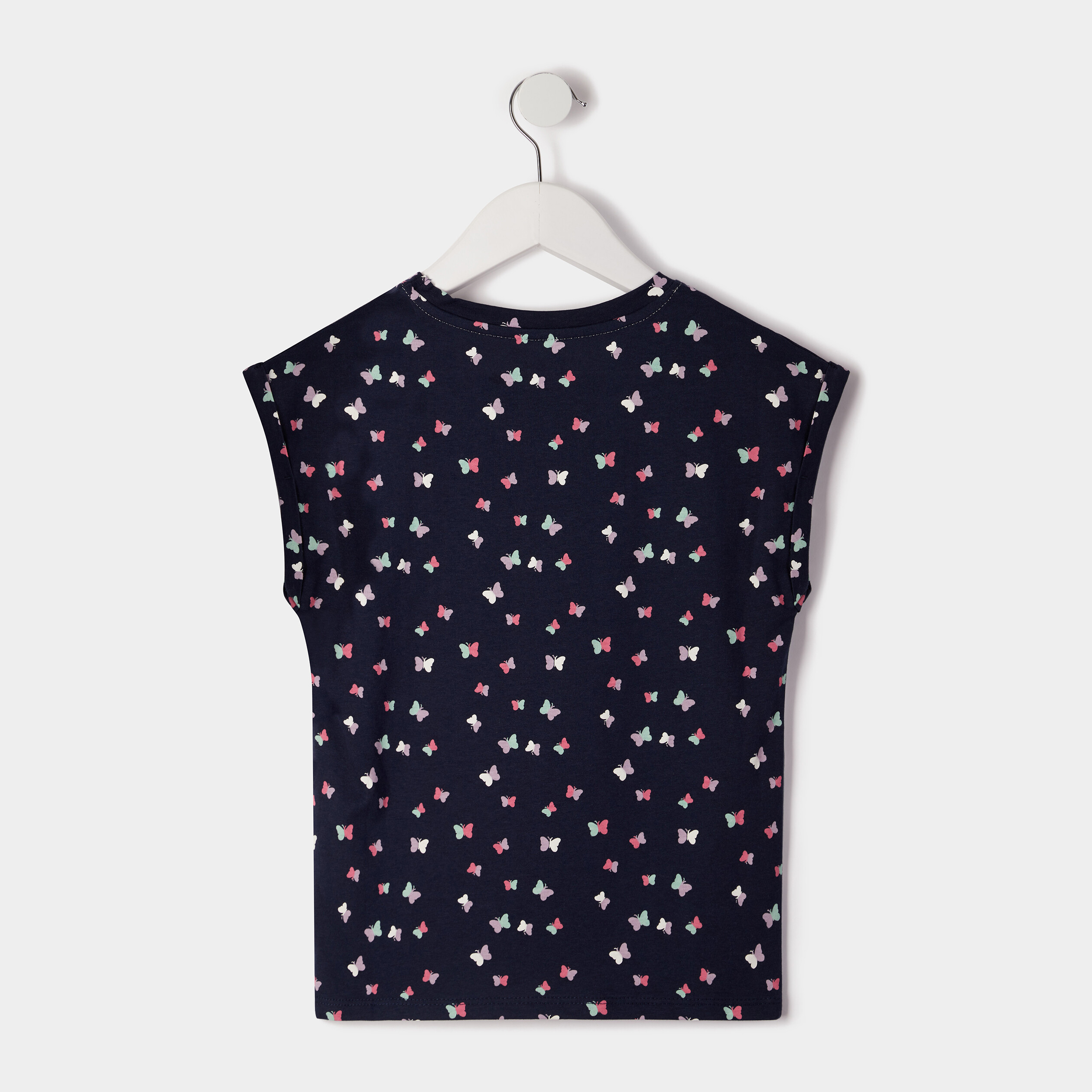 T-shirt coupe droite sans manches bleu marine fille | La Halle