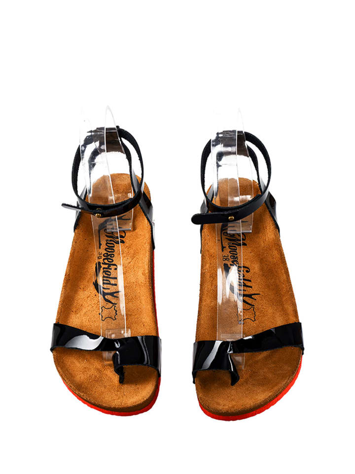 Moosefield Leder-Sandalen in Schwarz günstig kaufen