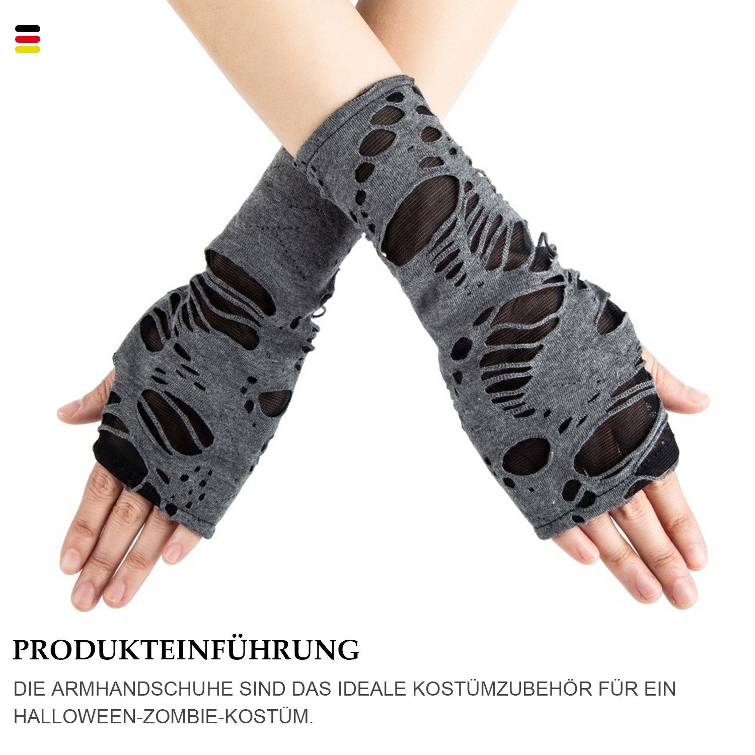 MAGICSHE Armstulpen Fingerlose Langarm Gestrickte Warme Armstulpen Gotische Accessoires