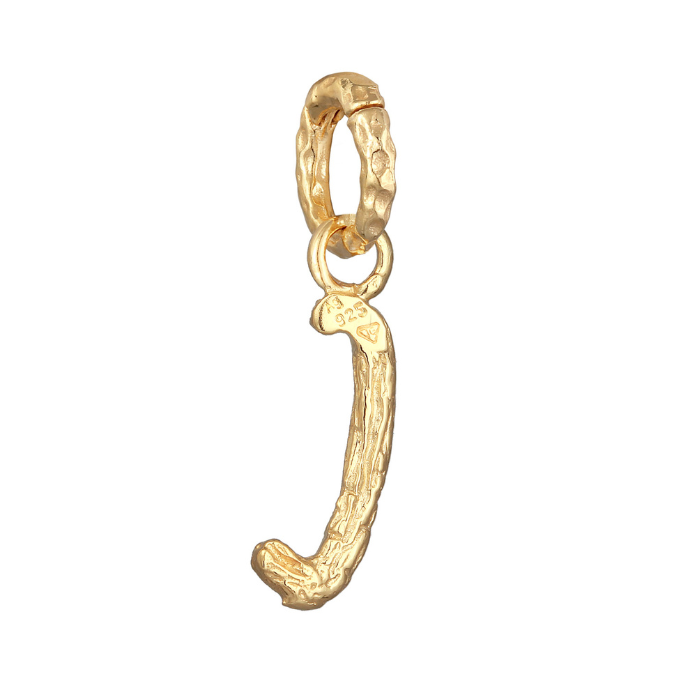 Elli Elli Pendentif Femmes Lettre C Look Organique en argent sterling 925 plaqué or Pendentif