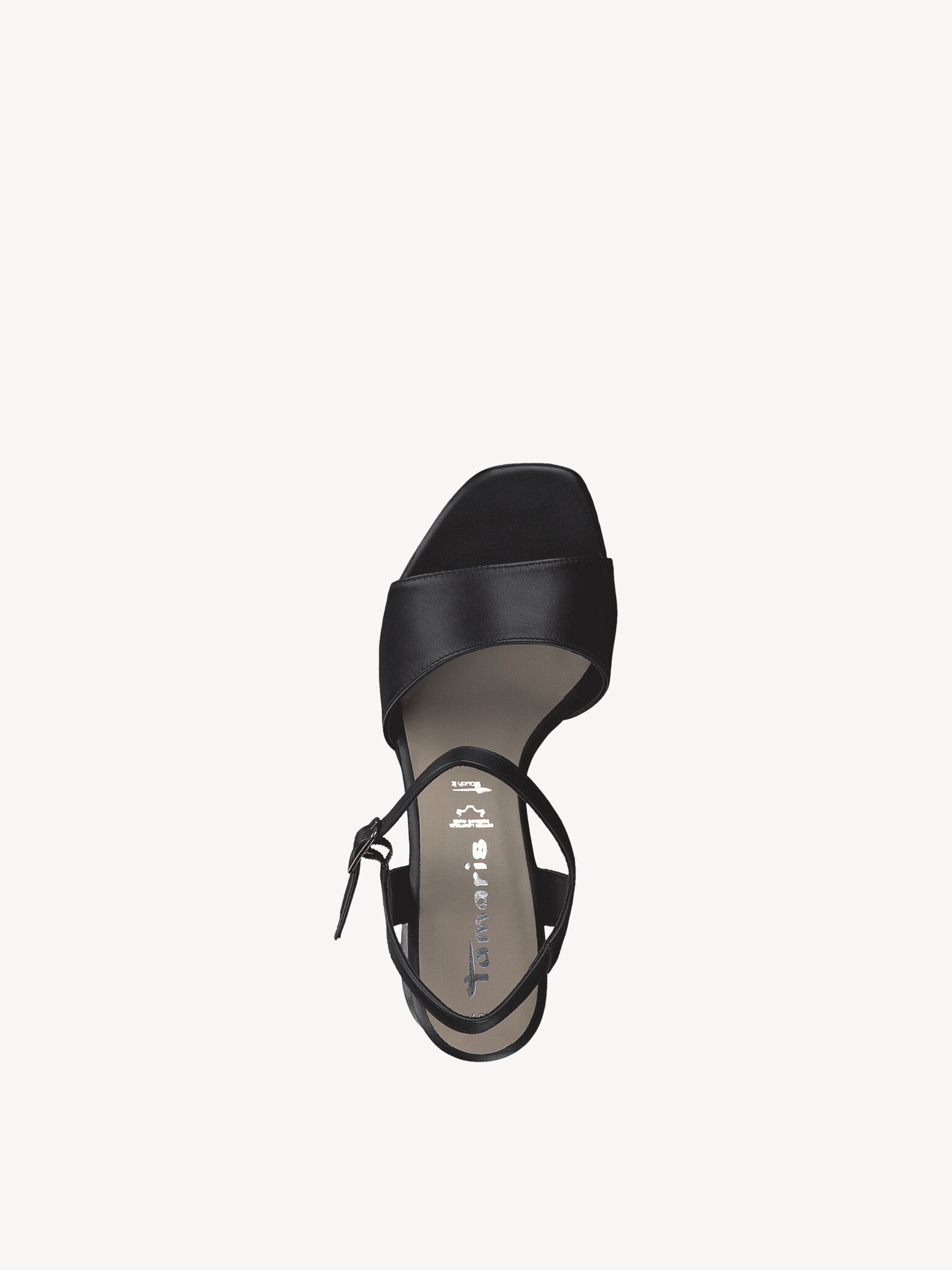 Sandale à talon en cuir - noir